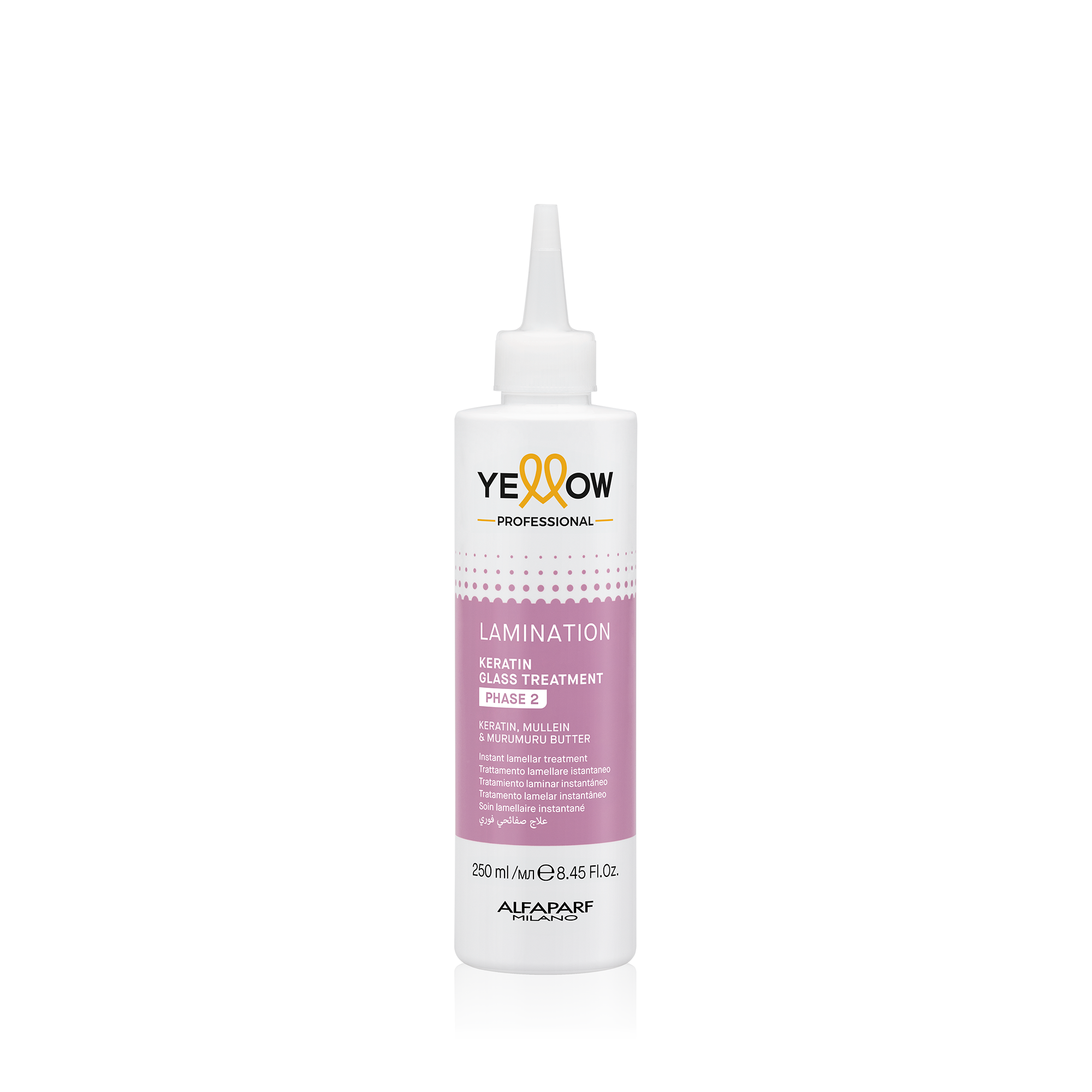 Alfaparf Keratin Glass Treatment Phase 2 – Gelber Laminierer Für Glanz & Weichheit (250 Ml)